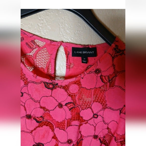 Lane Bryant Pink Lace Boho Women's Top - Picture 2 of 6